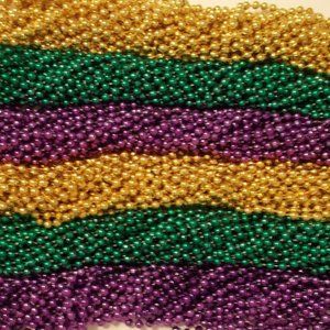 72 Purple Green and Gold Mardi Gras Beads